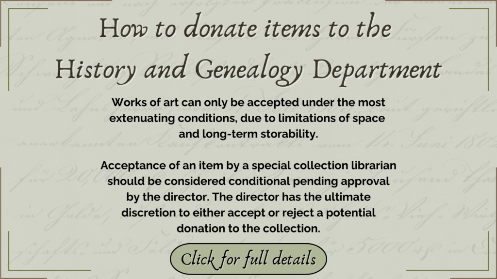 donate to local history